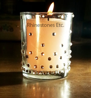 Blinged out rhinestone votive candle holder