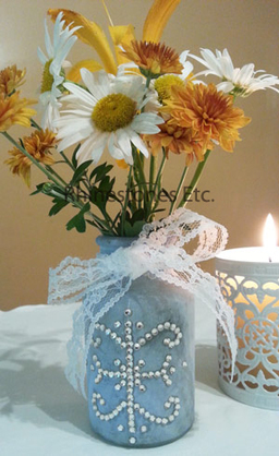 Finished rhinestone embellished vase