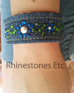 super easy DIY rhinestone bracelet