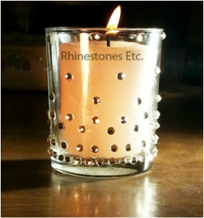 Rhinestone embellished candle holder