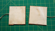 Gluing endpapers and jute twine to memory book