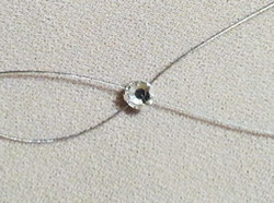 Treading crystal rose montee rhinestones through jewelry wire