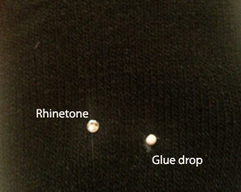 Rhinestone size and size of glue drop