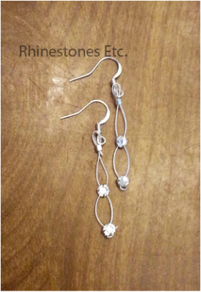Crystal Rose Montee rhinestones earrings