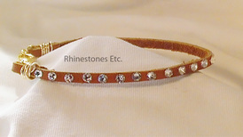 Rhinestone embellished leather bracelet