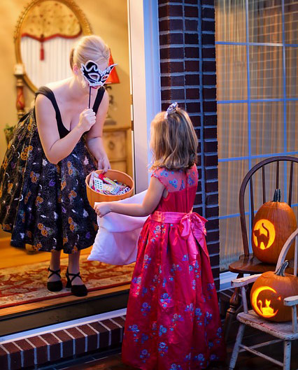 Child going trick or treating