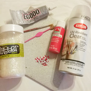 Supplies need to paint on a ceramic tile
