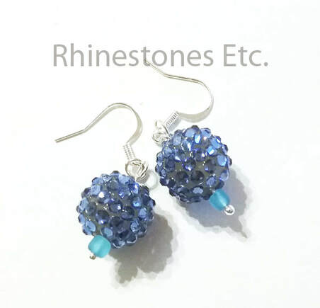 Earrings made with pave beads