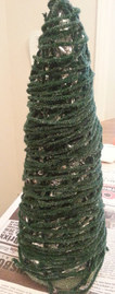 Yarn Christmas tree ready for rhinestones