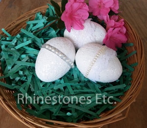 Pearl and lace glitter Easter Eggs