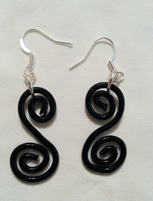 flattened earrings with jump ring and earwires attached