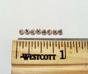 how many 12ss rhinestones are in an inch