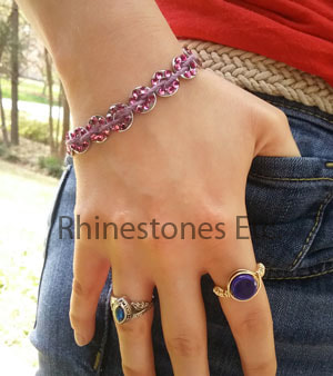Rhinestones washer bracelet