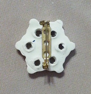Gluing pin to the snowflake shape