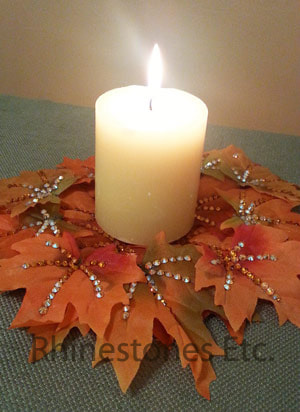 rhinestone leaf fall table decoration