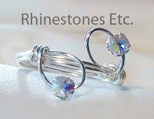 DIY wire wrapped crystal AB rhinestone ring