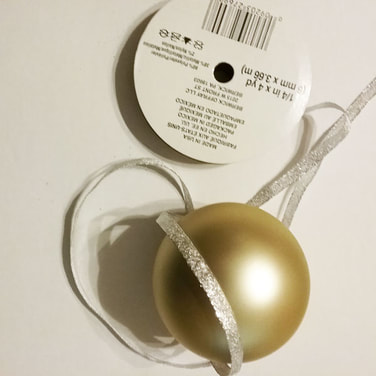 Supplies needed for a DIY Silver and Gold ornament