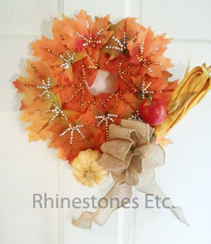 DIY Rhinestone Fall Wreath