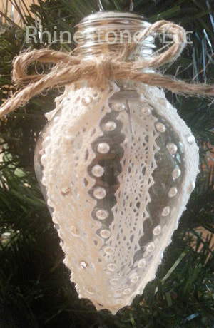 Christmas ornament embellished with pearls