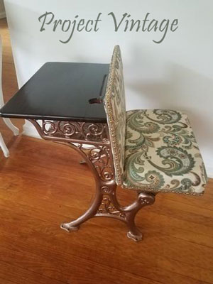 Antique desk with decorative nail heads
