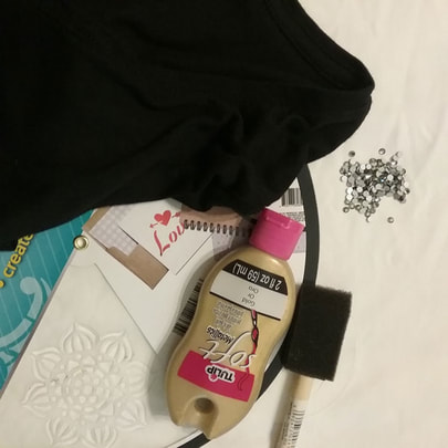 Supplies needed to bedazzle a shirt