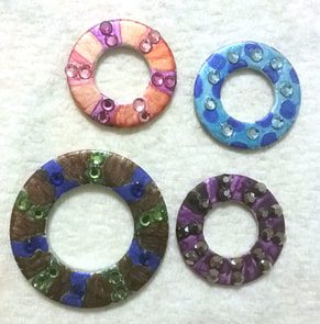 Alcohol ink washers with rhinestones