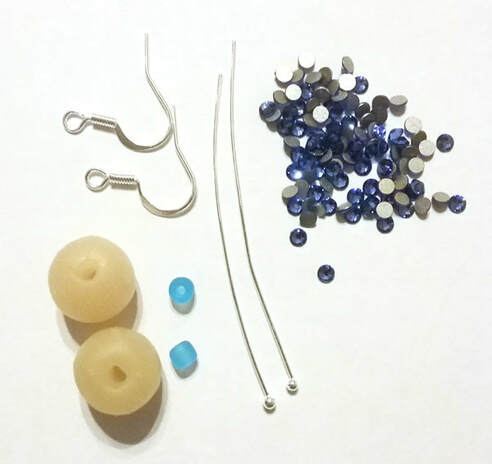 Supplies to make DIY Earrings with pave beads