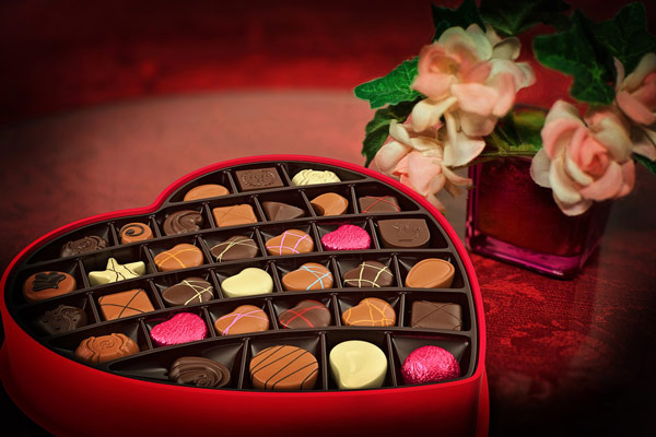 Valentine's Day box of heart chocolates